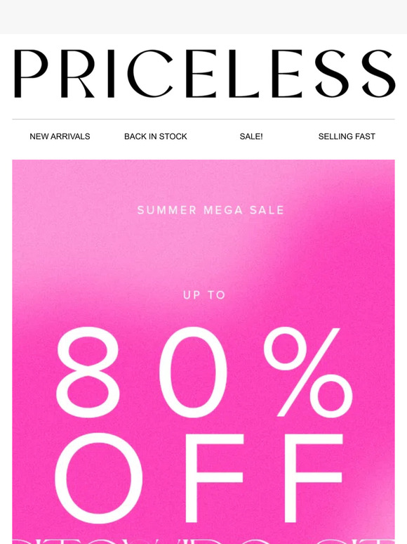 INCOMING💥 80% OFF sitewide!
