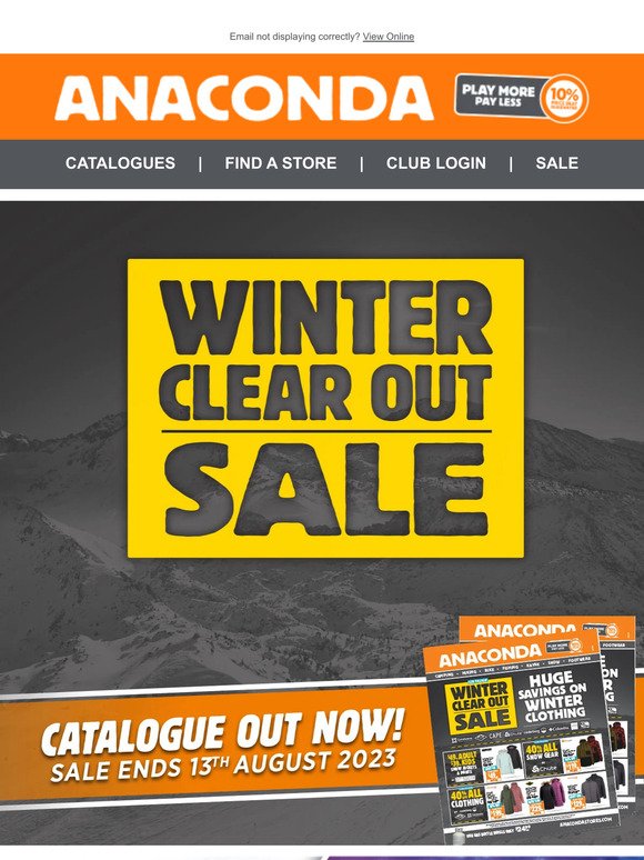Winter Clear Out Sale - NEW Catalogue OUT NOW