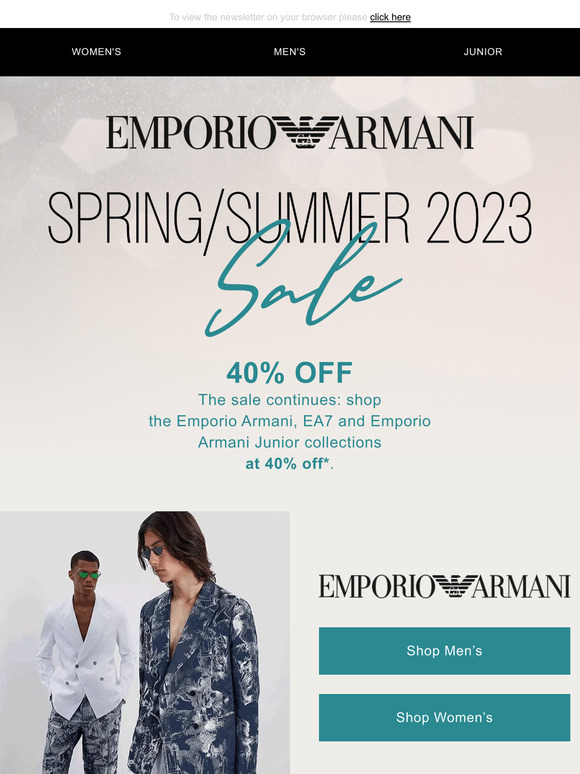 Emporio Armani Email Newsletters Shop Sales Discounts and