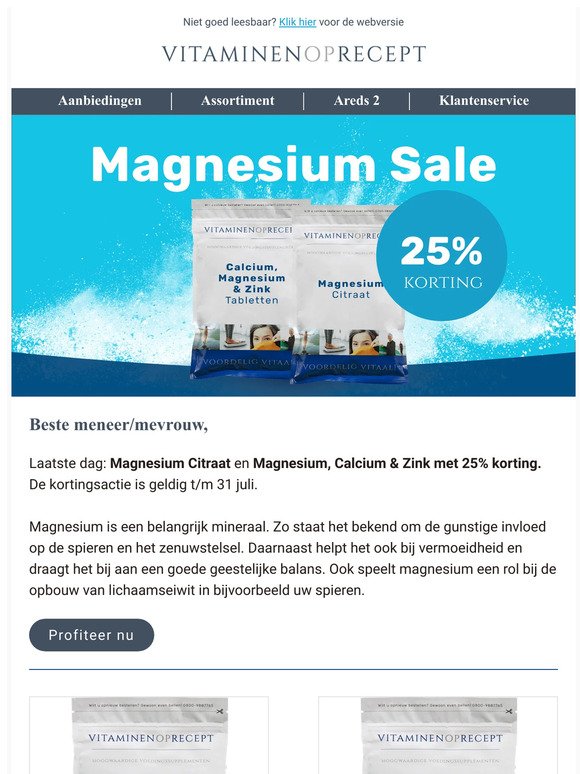 Laatste kans: magnesium sale