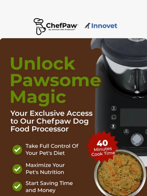 Introducing Chefpaw: Fresh Homemade Dog Food In 40 Minutes!