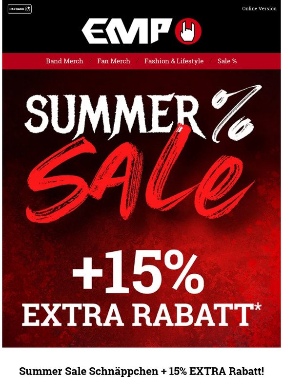 📣 15% EXTRA Rabatt auf bereits reduzierte Artikel im Summer Sale!