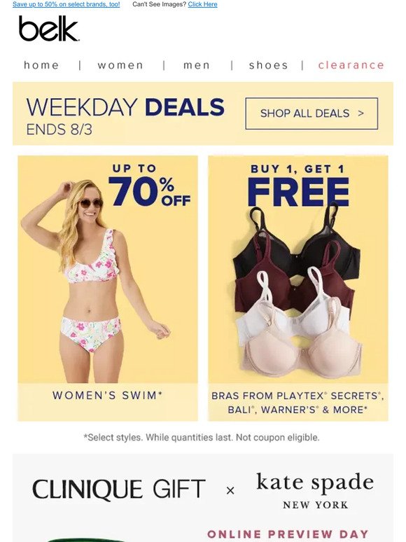 Belk: Don't miss out: save up to 70% on women's swimwear