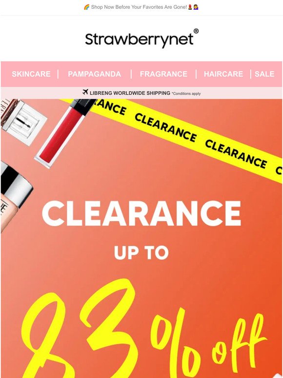 🍓Final Chance! ✨Up to 83% Off on Skincare and Makeup items 🛍