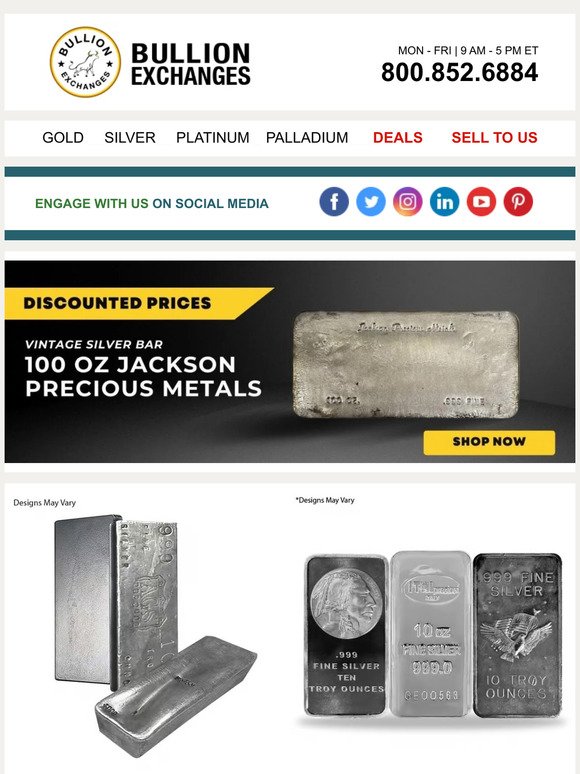 💥SALE on Silver Bars! Shop Rounds, Coins & Bullion Exchanges Exclusives Today!💥