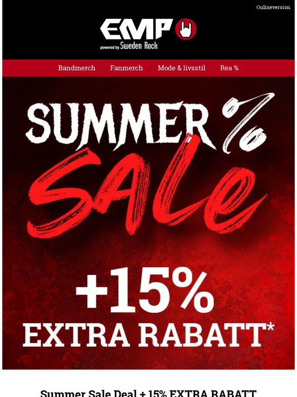 📣 15% EXTRA RABATT på redan reducerade produkter i Summer Sale!