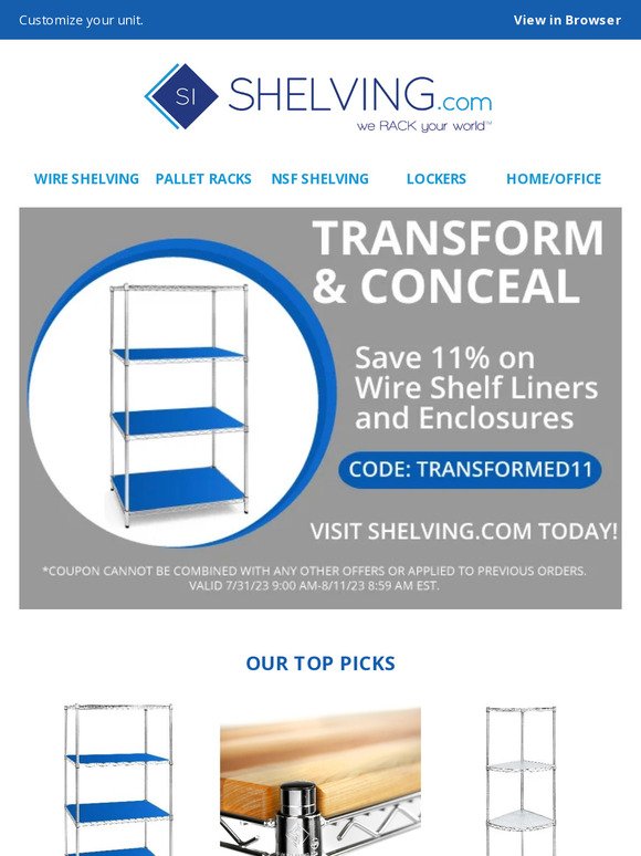 Upgrade Your Shelving Game: Sale on Shelf Liners & Enclosures