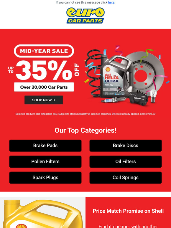 Mid Year Sale! Up to 35% Off Parts*| Don't Delay & Save Today 💰