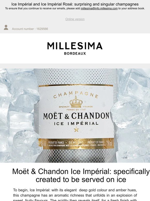 Moët & Chandon Ice Impérial: exceptional champagnes to taste on ice