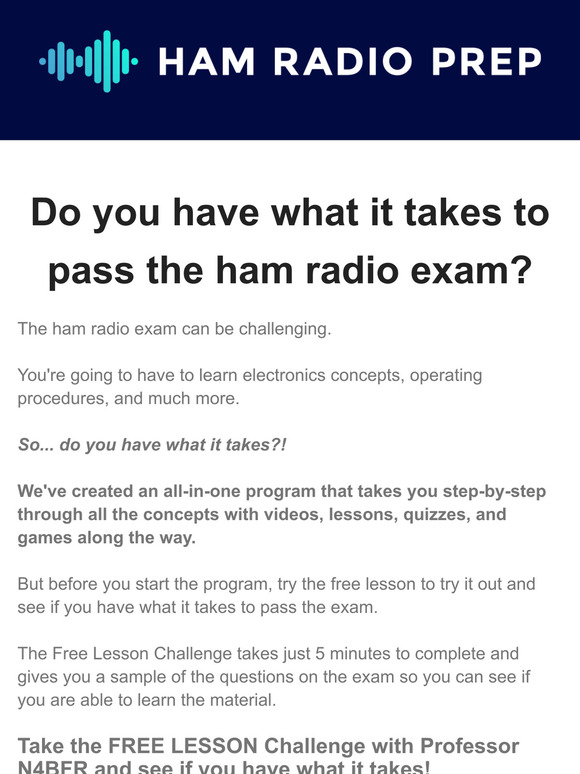 Do you have what it takes to pass the ham exam?