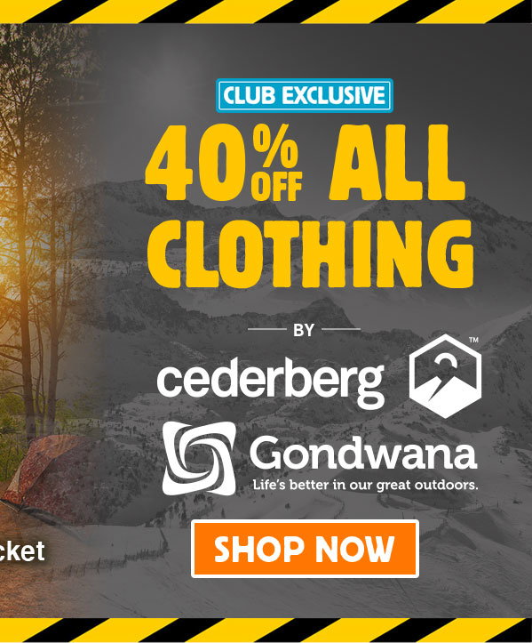 40% Off All Clothing by Cederberg, Gondwana
