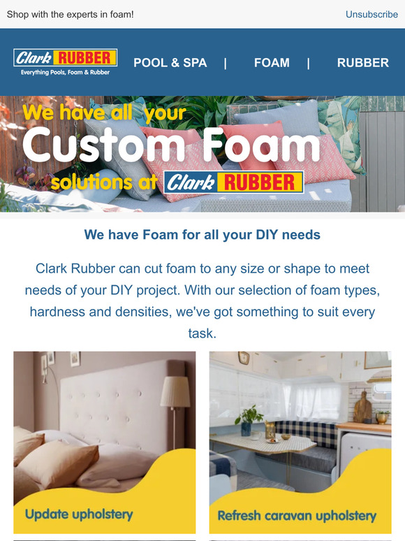 Clark Rubber Find your custom foam solution for any project with Clark