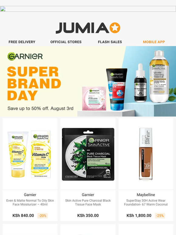 Up to 50% Off on Garnier products this Thursday. Say bye bye to skin breakouts!🥳