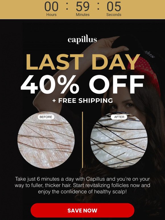 Final Hours to Save Big on Capillus! 🕒 40% OFF