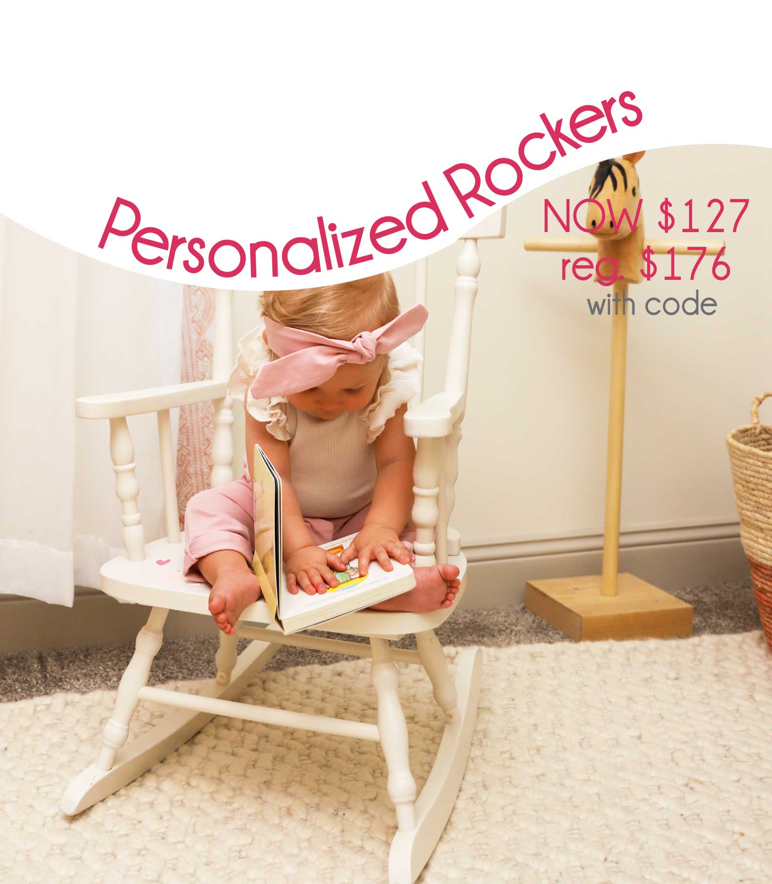 Personalized White Rocking Chair