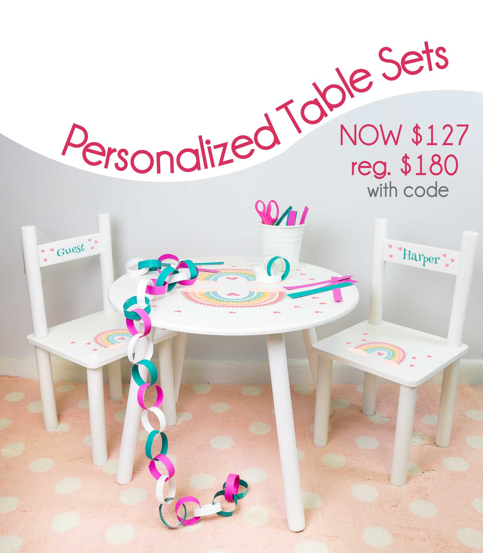 Child's Personalized Table Chair Sets