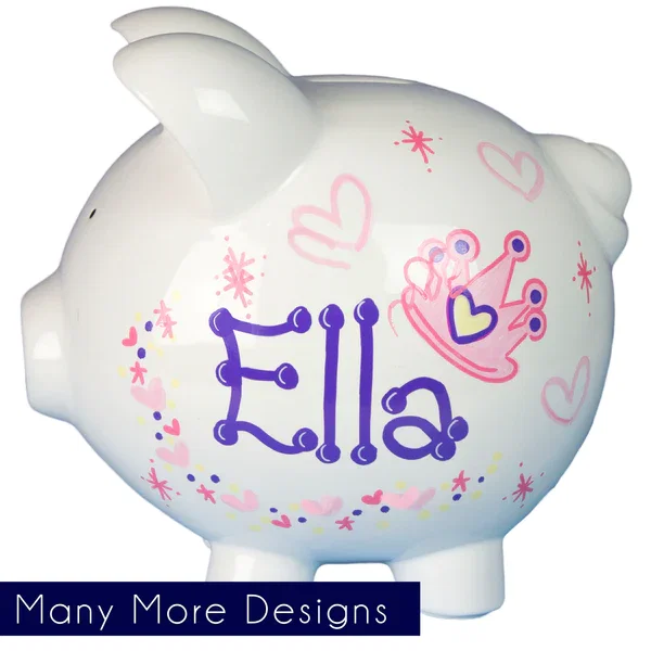 Outlet Jumbo Hand Painted Piggy Bank