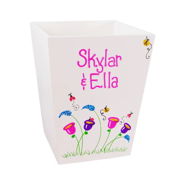 Hand Painted Wastebasket
