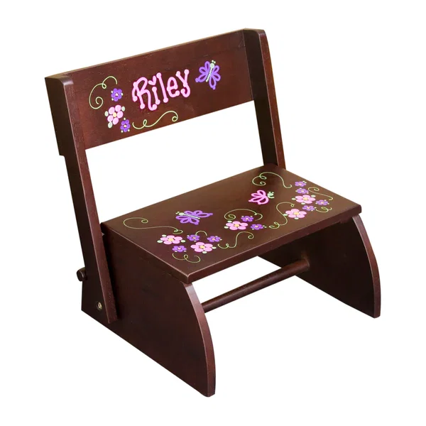 Hand Painted Espresso Flip Stool