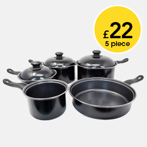 Cermalon Carbon Steel 5 Piece Pan Set £22