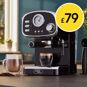 Cooks Professional G4535 Black Retro Coffee Machine £79
