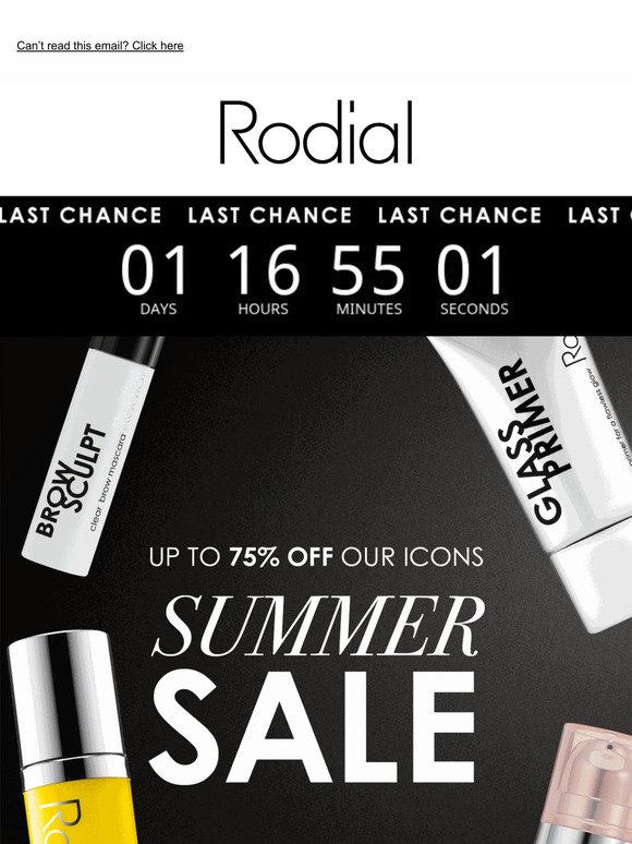 Summer Sale Last Chance! Don't miss out on up to 75% off