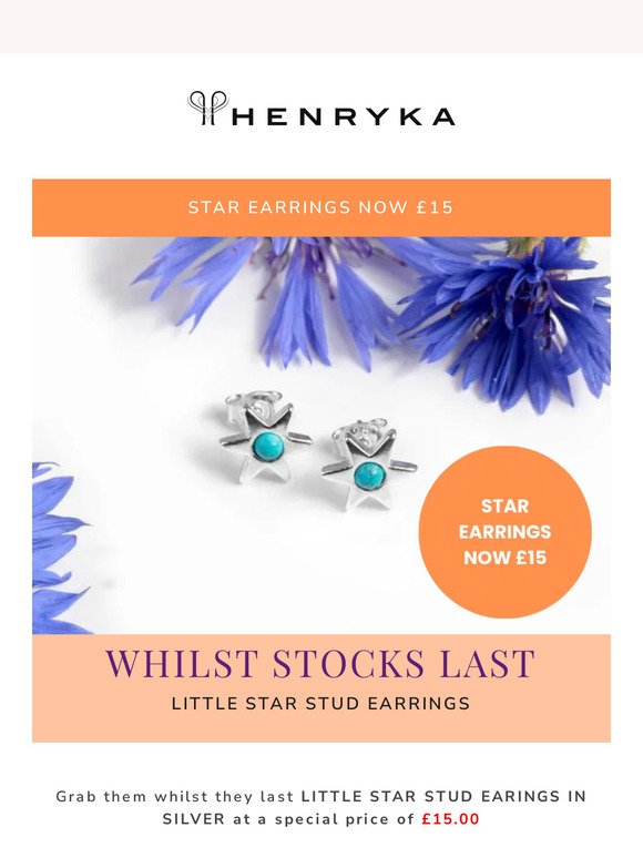 Silver Star Earrings: NOW £15 🌟