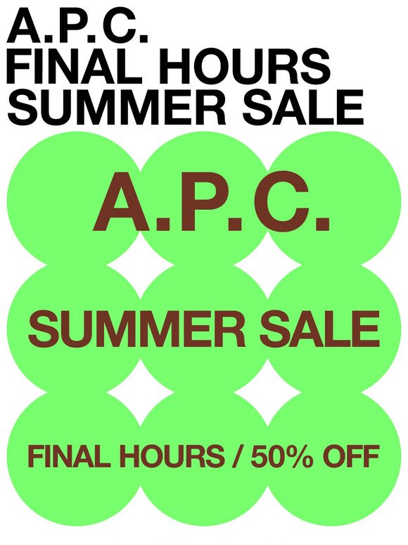 Final Hours of Summer Sale | 50% off