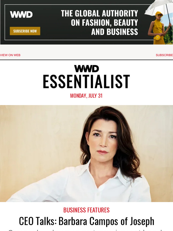 Women's Wear Daily CEO Talks Barbara Campos of Joseph Milled