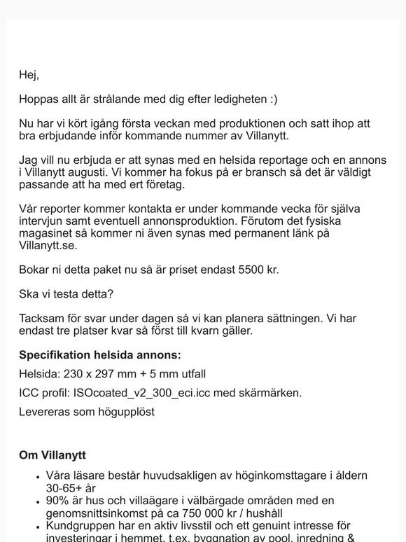 Reportage om er i augusti