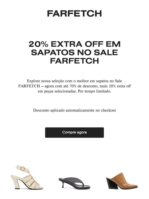 Sale: seleção de sapatos com 20% extra off