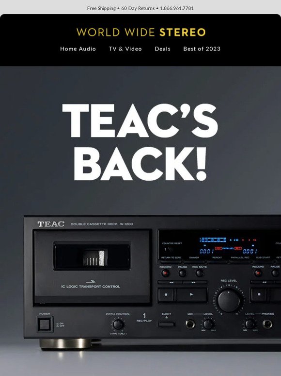 🔈 TEAC'S BACK! Plus new gear ready to ship... 📦