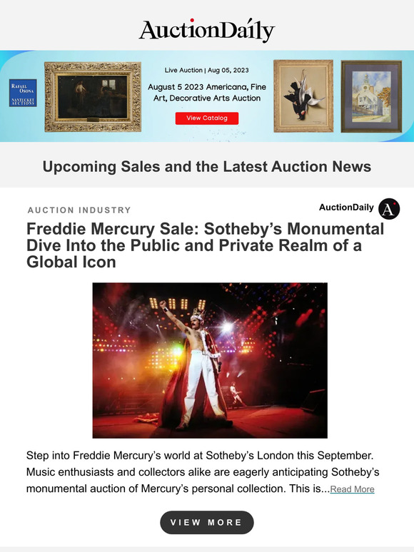 Auction Daily Freddie Mercury Sale Sotheby’s Monumental Dive Into the