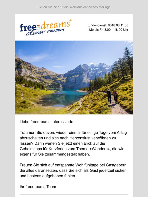 Unsere Hotelempfehlungen zum Thema «Wandern»
