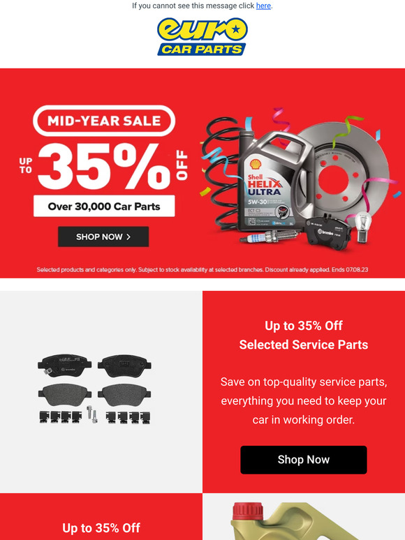 Kick Your Week Off With Up To 35% Off Selected Service Parts?