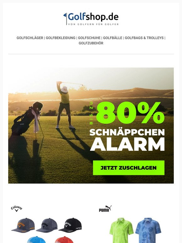 ⛳️🏌️‍♂️🔥 Sensationelle Schnäppchen für Golfbegeisterte ⛳️🏌️‍♂️ - Spare bis zu 80% im Golfshop.de Outlet! 💰🛍️