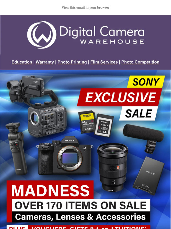 👍 These Sony Cameras, Lenses and Cards are Included in Our Madness Sale
