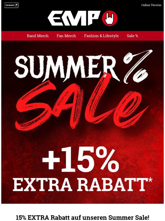 🔥 Summer Sale: Spar jetzt 15% EXTRA auf alle Artikel!