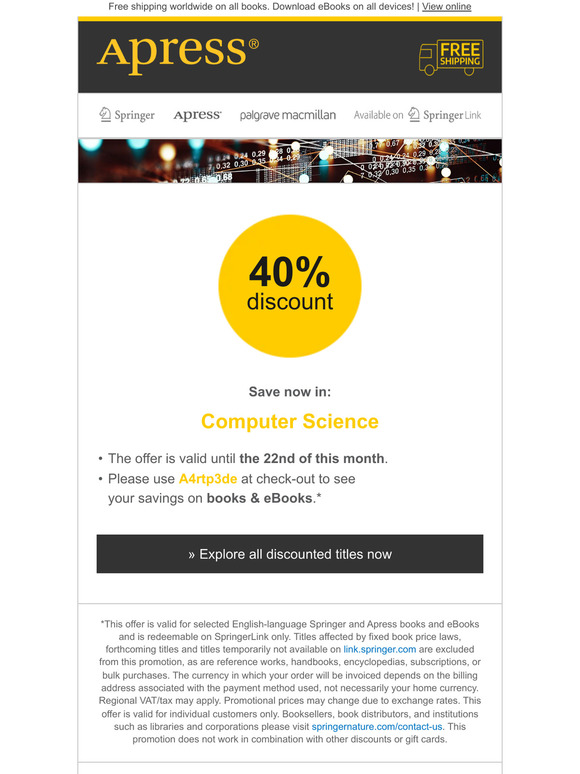 40% off books & eBooks + free shipping