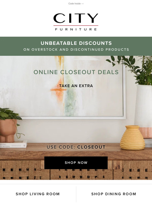 Extra 50% Off Last-Chance Closeouts!