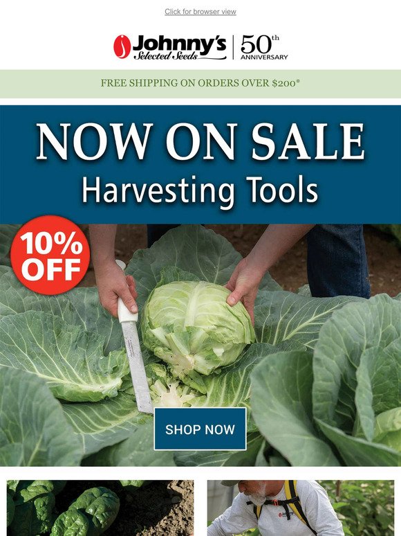 10% Off Harvesting Tools!