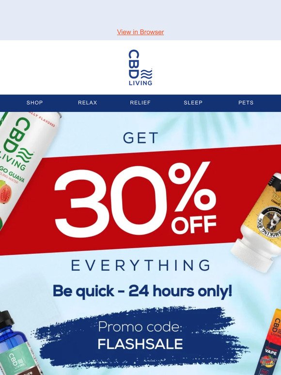 Enjoy 30% off Everything for 24 Hours!