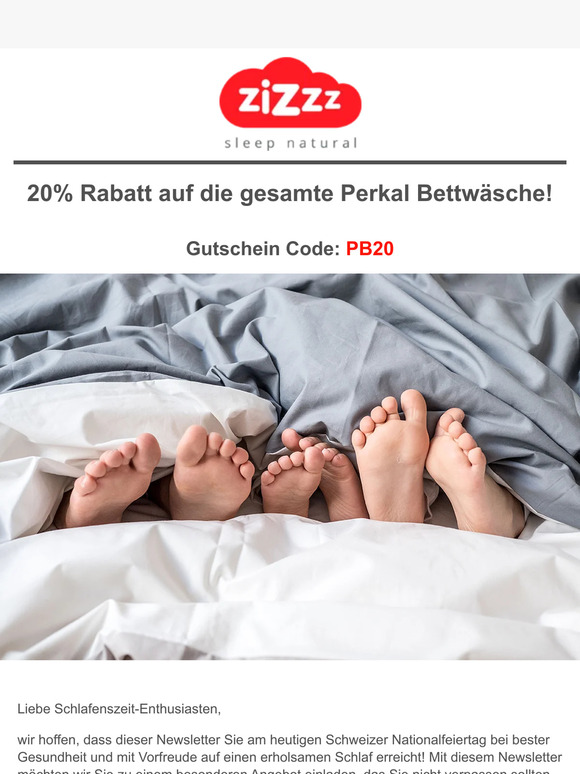 20% Rabatt auf die gesamte Perkal Bettwäsche