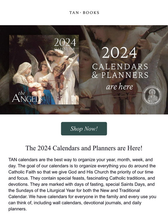 TAN Books The New 2024 Calendars and Planners are Here Milled