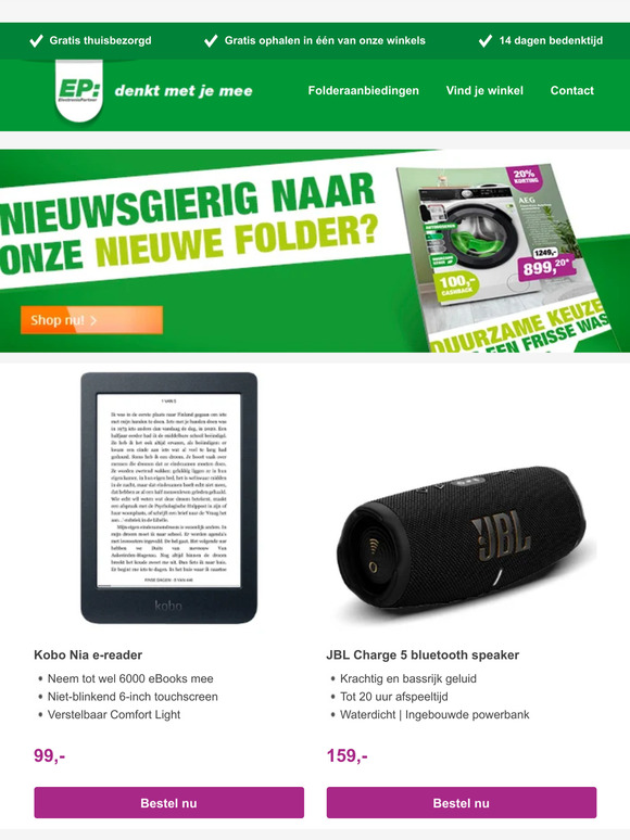 Bekijk de EP:Folders | 100 vaatwastabletten cadeau bij AEG machines