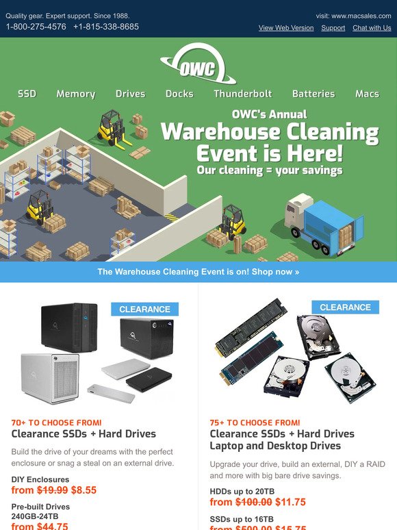 📦✨OWC’s Warehouse Cleaning Event is here! Grab these amazing deals while they last…