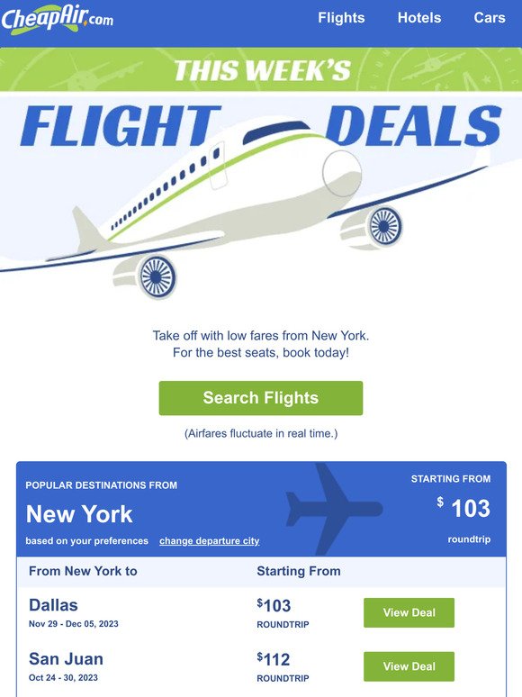 $103 Roundtrip from New York
