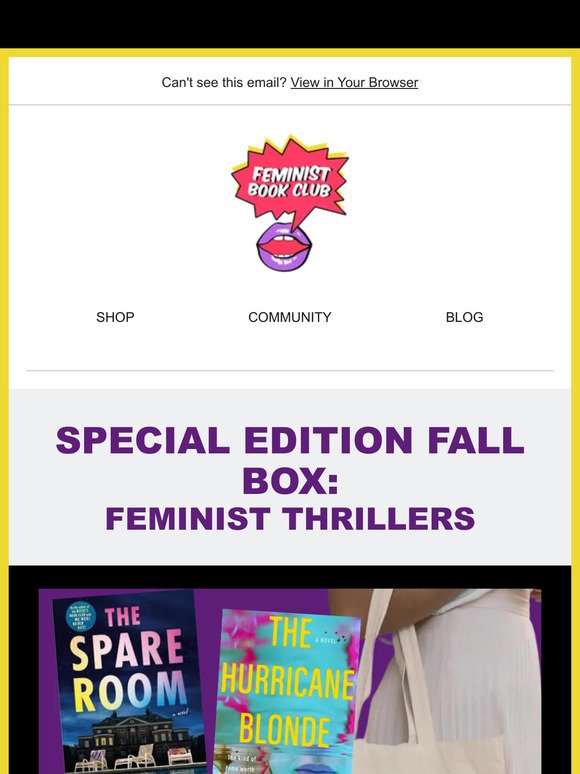 Feminist Thrillers. [It's our special edition fall box!]