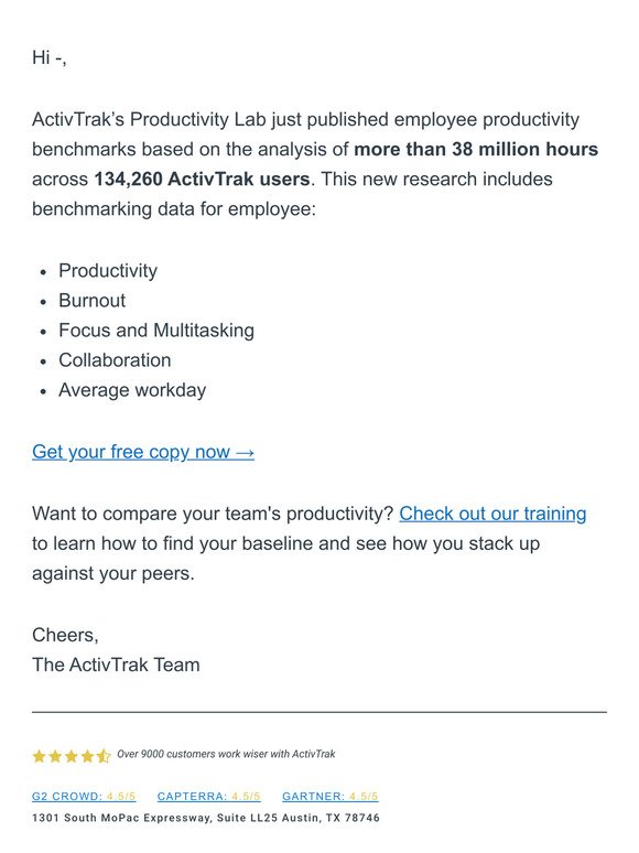New employee productivity benchmarks (free copy inside)