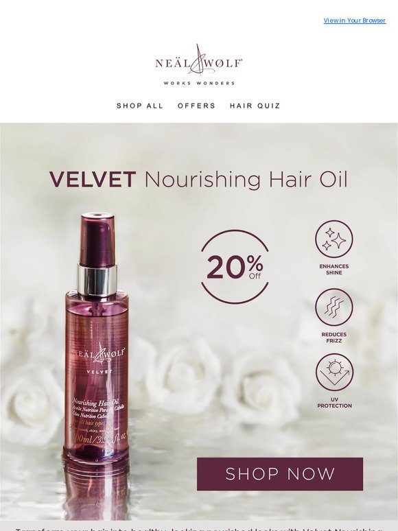 20% OFF Nourishing Hair Oil